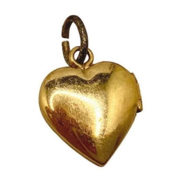 Vintage 12KGF floral heart locket pendant with AVON Metal Gold Plated Small Hear - Picture 7 of 8